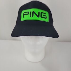 Ping Kids Hat in Black and Neon Green
